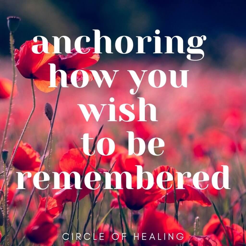 6. Anchoring How You Wish to be Remembered